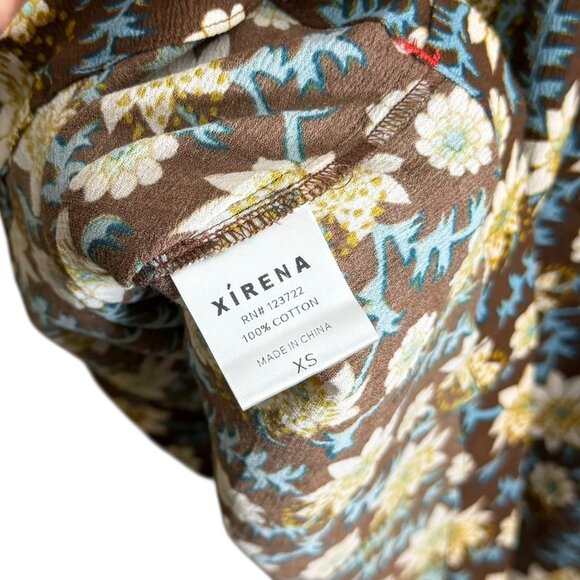 Xirena Womens Floral Meadow Blouse Brown XS NWT Cottagecore Romantic Boho - Picture 5 of 6